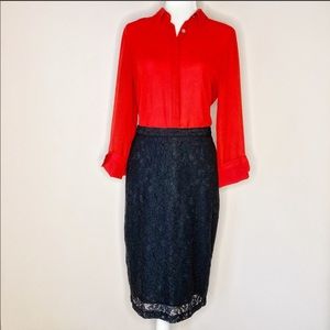 Who What Wear Formal Black Skirt